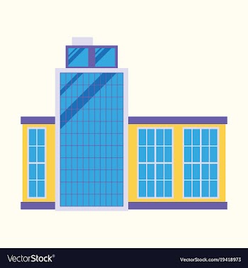Commercial building architecture in flat design vector image