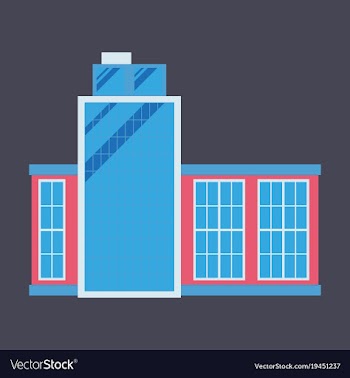 Commercial building architecture in flat design vector image