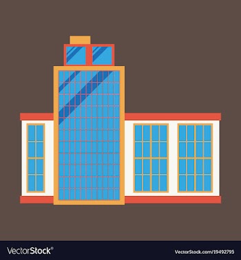 Commercial building architecture in flat design vector image