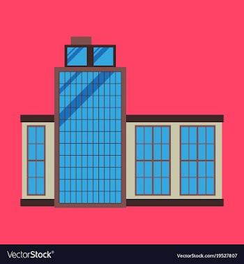 Commercial building architecture in flat design vector image