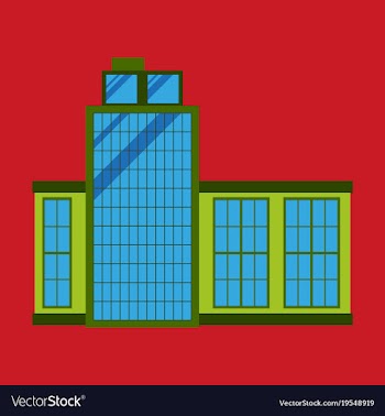 Commercial building architecture in flat design vector image