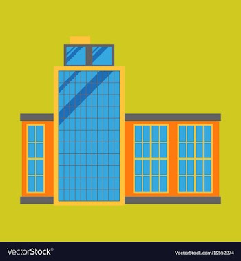 Commercial building architecture in flat design vector image
