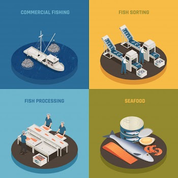 Commercial fishing Free Vector