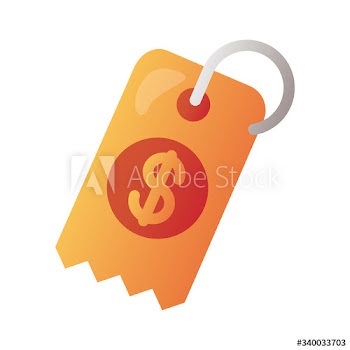 commercial price tag hanging gradient style icon