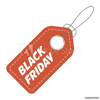 commercial tag hanging with black friday word