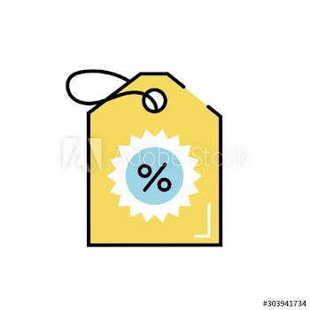commercial tag with percent symbol