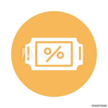commercial tag with percent symbol block style