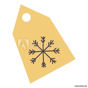 commercial tag with snowflake doodle style icon