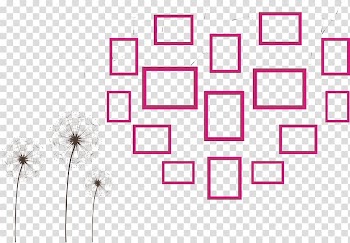 Common Dandelion Heart Euclidean Wall, Dandelion pink heart-shaped wall free material transparent background PNG clipart