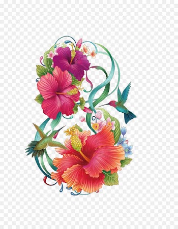 Common Hibiscus Flower Color Painting - Hand painted hibiscus flower 