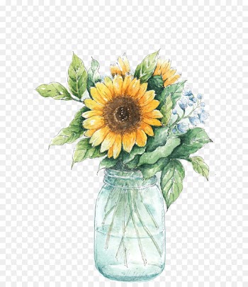 Common sunflower Vase Painting - sunflower 