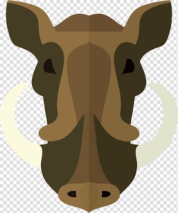 Common warthog Christmas ornament Ceramic Pattern, Simple wild boar with coffee color transparent background PNG clipart
