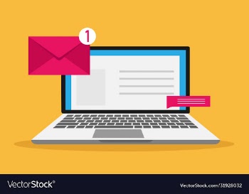 communication icons in flat retro style - mail