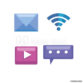 communication mobile icons and social network design