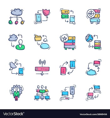 Communication networking and web hosting vector image