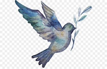 Communion - Vector Hand-painted watercolor bird 