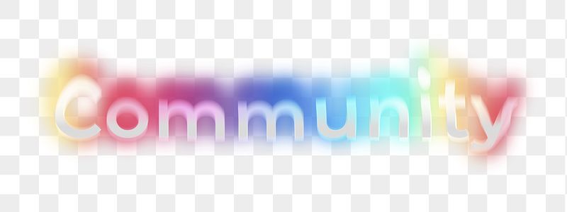 Community png word sticker, neon | Free PNG - rawpixel