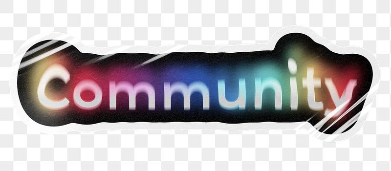 Community png word sticker, neon | Free PNG - rawpixel