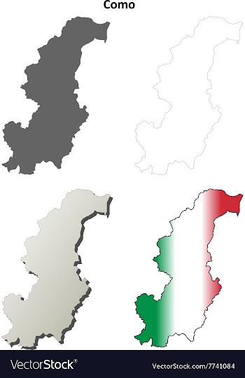 Como blank detailed outline map set vector image
