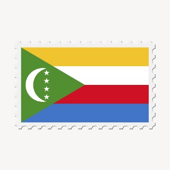 Comoros flag clipart, postage stamp | Free Vector - rawpixel