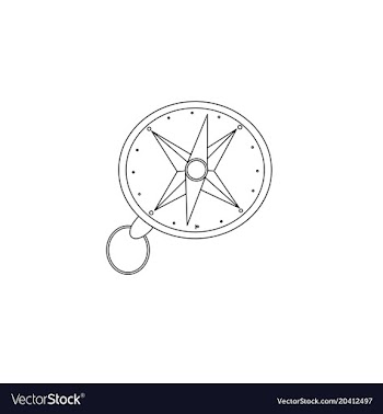 Compas for traveller hiker orientation outline vector image
