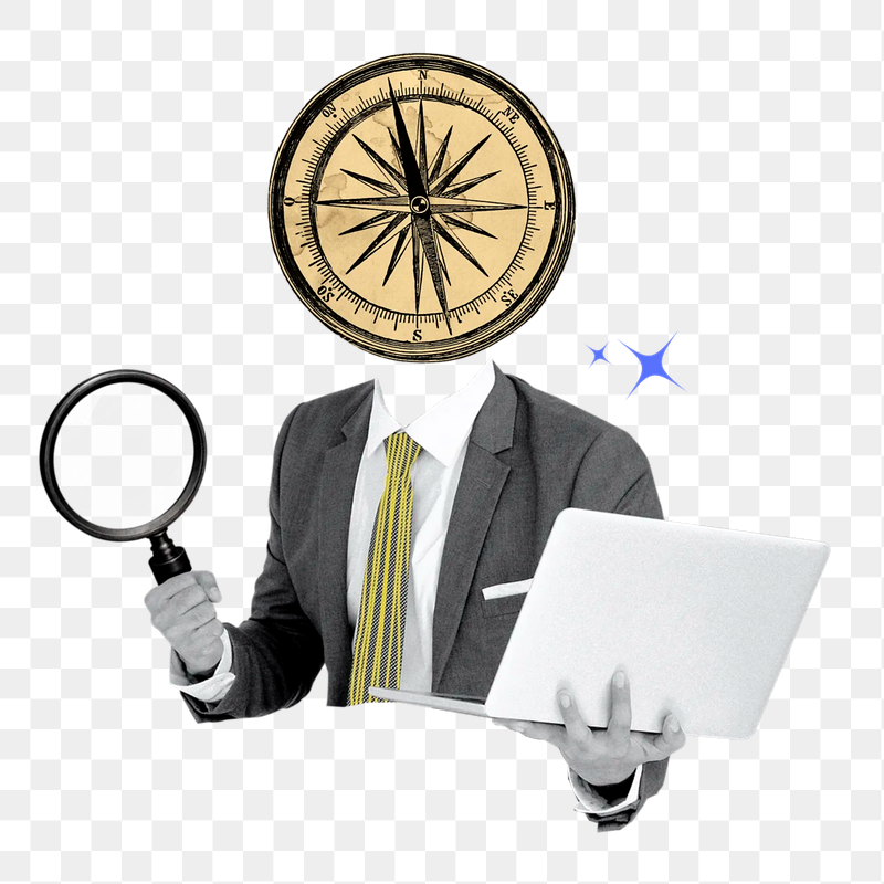 Compass head businessman png sticker, | Free PNG - rawpixel