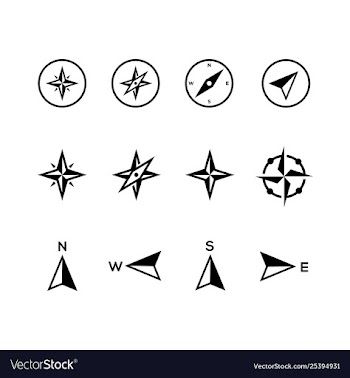 Compass icons flat design vector image