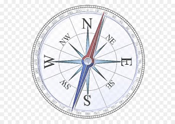 compass line clock circle number
