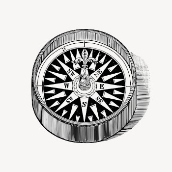 Compass object clipart, vintage illustration | Free Vector - rawpixel