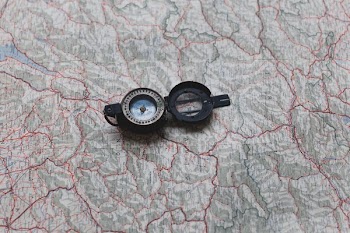 Compass On A Map of Austria