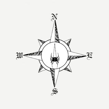 Compass rose  clipart, black | Free PSD - rawpixel