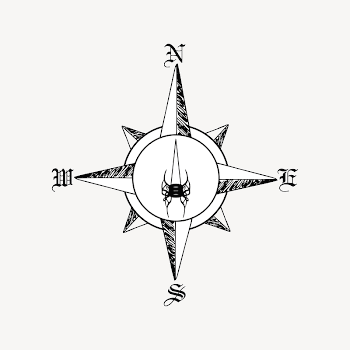 Compass rose collage element, drawing | Free Vector - rawpixel
