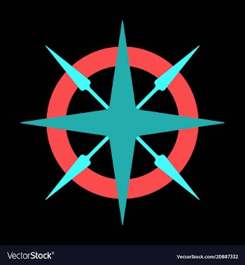 Compass rose with north south east and west vector image