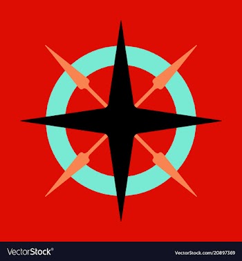 Compass rose with north south east and west vector image