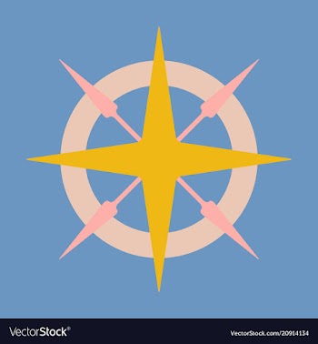 Compass rose with north south east and west vector image
