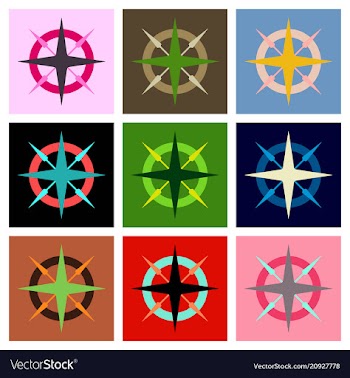 Compass rose with north south east and west vector image