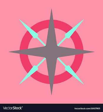 Compass rose with north south east and west vector image