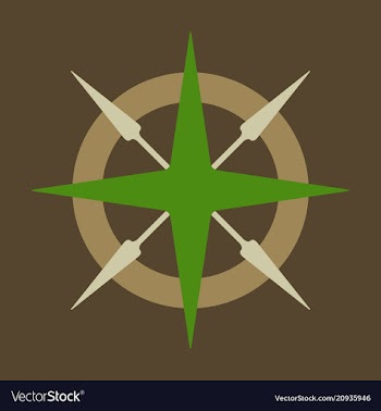Compass rose with north south east and west vector image