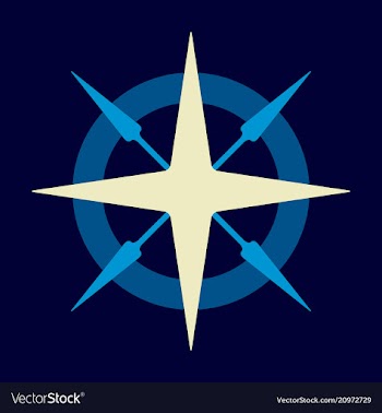 Compass rose with north south east and west vector image