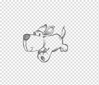 Complete Dog Care Age of Enlightenment Puppy Illustration, Hand-painted black and white puppy sketch pattern transparent background PNG clipart