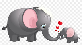 Complete Elephant Cartoon Pictures For Kids Transparent - Mom And Baby Elephant Clip Art