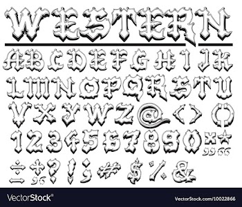 Complete font set vector image