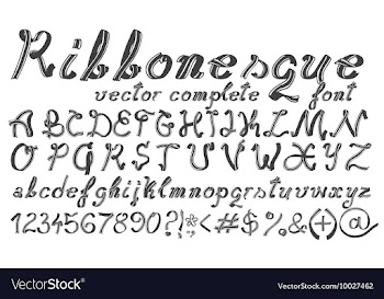 Complete font set vector image