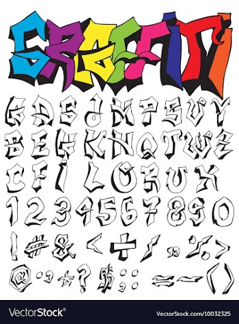 Complete font set vector image