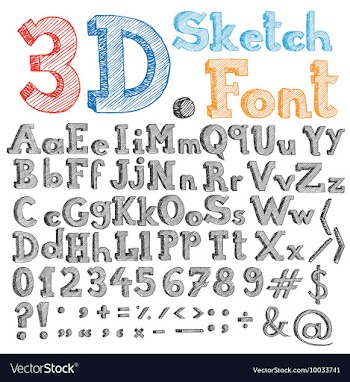 Complete font set vector image