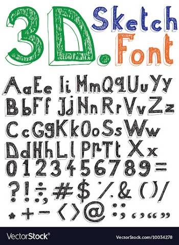 Complete font set vector image