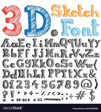 Complete font set vector image