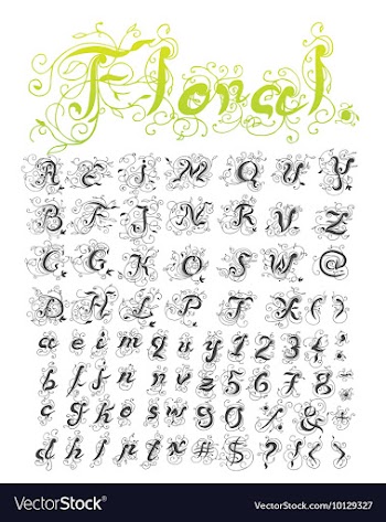 Complete font set vector image