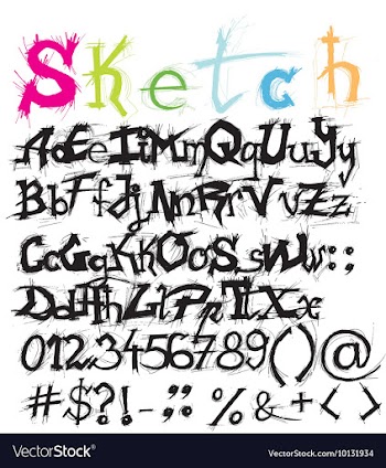 Complete font set vector image