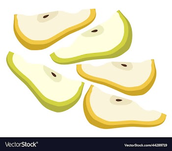 composition of green and yellow pears isolated on